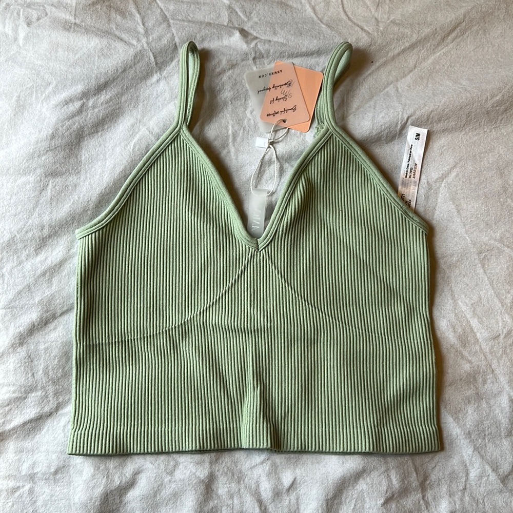 Stretchy sage green crop top/bralette from boutique
